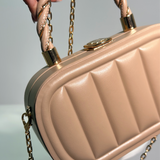 Bolso Metal Trenzado Caqui