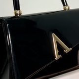 Bolso de Mano Negro V Dorada