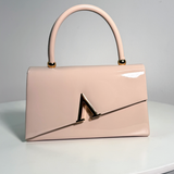 Bolso de Mano Beige V Dorada