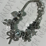 Pulsera Charms Plateada Monos