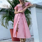 Vestido Rosa Con Cinturón