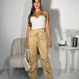 Pantalón Drill Encaje Caqui