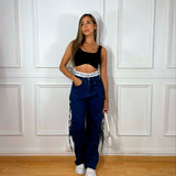 Pantalón Cargo Ancho Pretina Love Denim