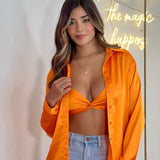 Blusa Satén Naranja