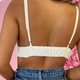 Blusa Saten Corrugada Blanca