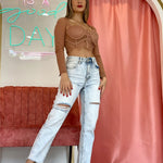 Jean Gene Azul Claro Roto Rodilla