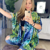KIMONO HOJAS VERDE AZUL