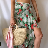 CONJUNTO FALDA - TOP BLANCO FLORES ROSA