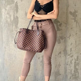 PANTALÓN DE CHIFÓN CAQUI/BEIGE