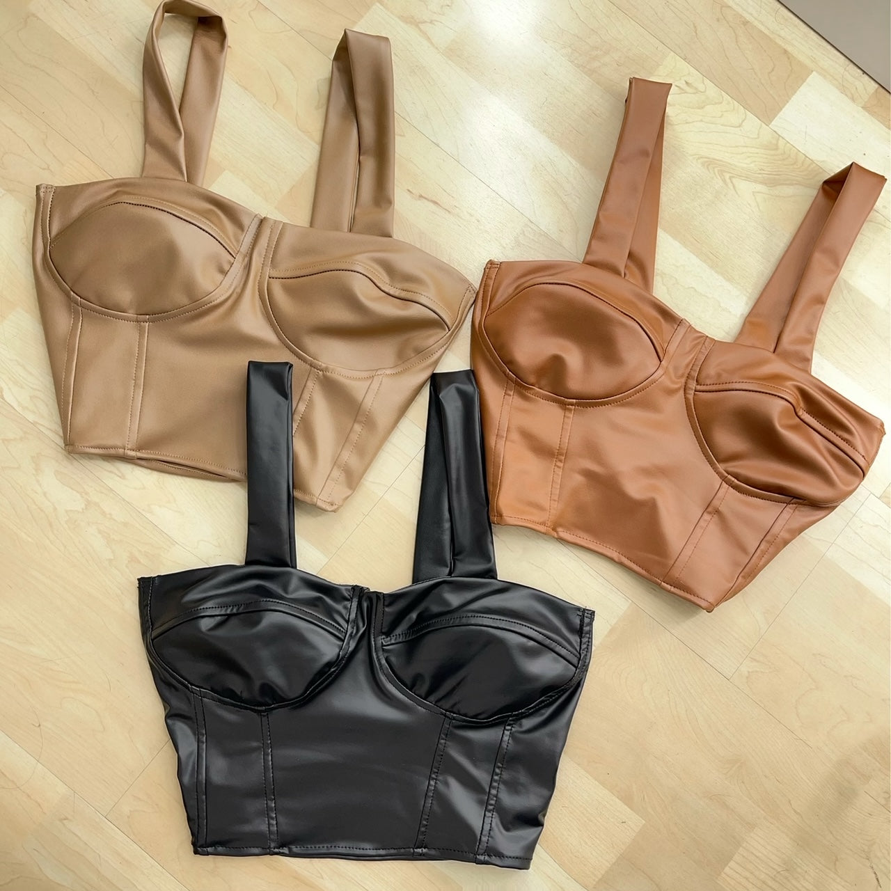 BUSTIER CUERINA CAFE