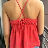 BLUSA ROSADA FLORES AMARILLAS