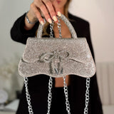 Bolso Glitter Plateado Mono