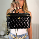 Bolso Hand Box Rombos Negro