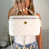 Bolso Hand Box Rombos Blanco