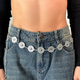 Cadena Boho Moneda Pequeña Plateada