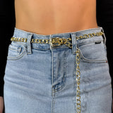 Cadena Cubana Hebilla Dorada