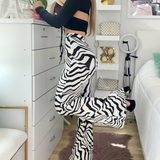 PANTALON ZEBRA BLANCO BOTA CAMPANA