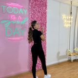 Conjunto Leggins Negro Blusa Cierre