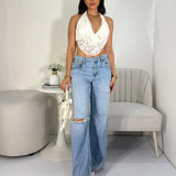 Cami Top Caida Encaje Ivory