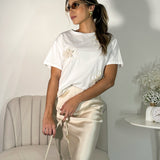 Camiseta Flores Bordadas Blanca