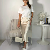 Camiseta Flores Bordadas Blanca