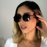 Gafas Geometricas Lente Negro Marco Negro