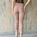 PANTALÓN DE CHIFÓN CAQUI/BEIGE