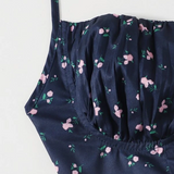 TOP FLORAL AZUL DE TIRAS