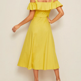 VESTIDO AMARILLO CON CINTURON
