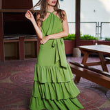 VESTIDO CAIDA VERDE