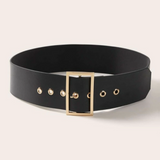 CINTURÓN NEGRO CON HEBILLA RECTANGULAR