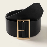 CINTURÓN NEGRO CON HEBILLA RECTANGULAR