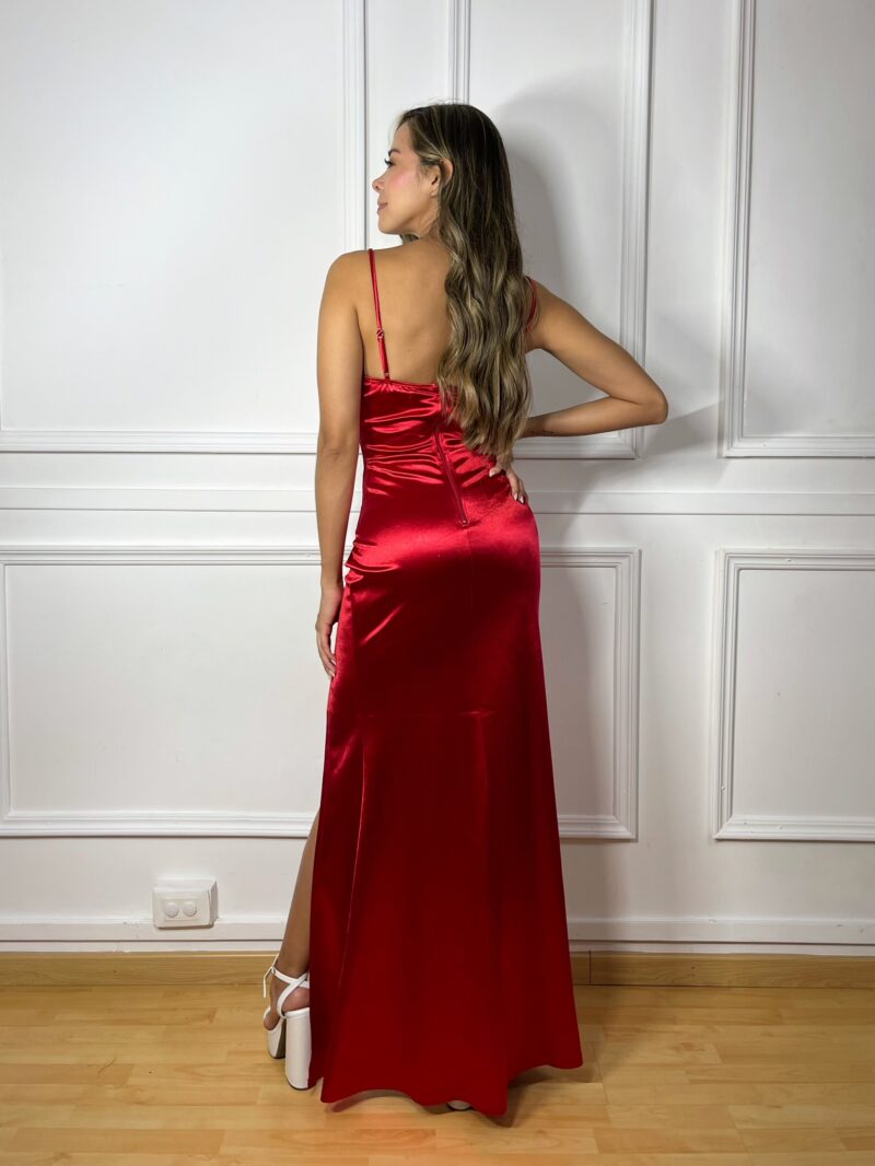 Vestido Largo Rojo Corset - Imagen 3